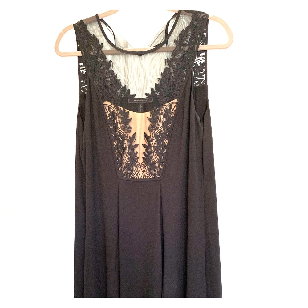 High-Low Black Evening Gown | BCBGMAXAZRIA